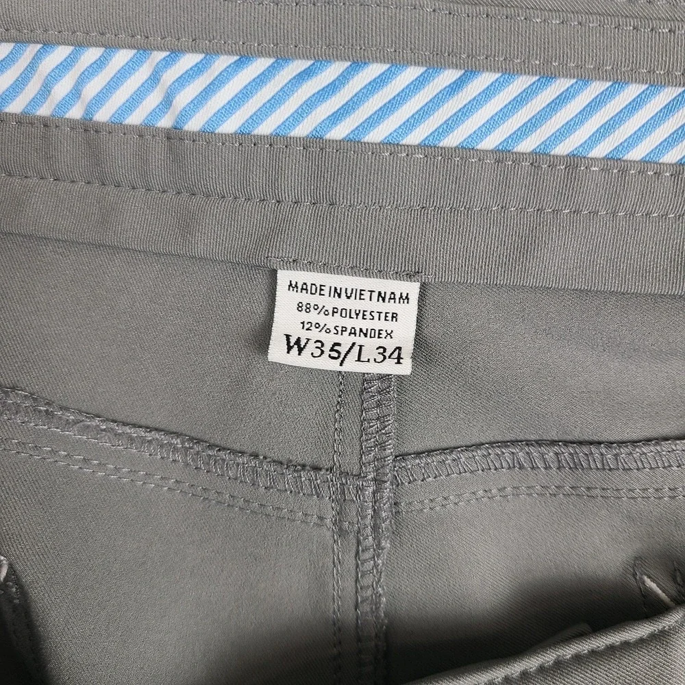 Foot Joy Pants Mens 35x31 Gray Straight Leg Performance‎ Tech Golf HEMMED